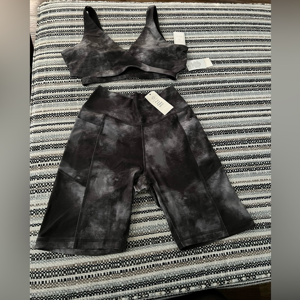 NWT: Gilly Hicks sports bra and bike shorts set